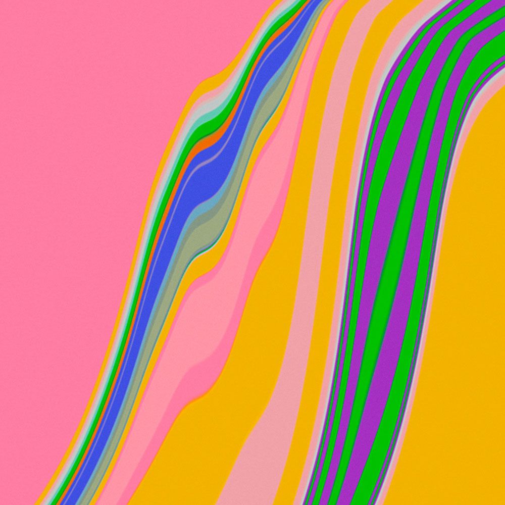             Photo wallpaper »nexus« - Abstract wave design - Pink, Orange | Smooth, slightly shiny premium non-woven fabric
        