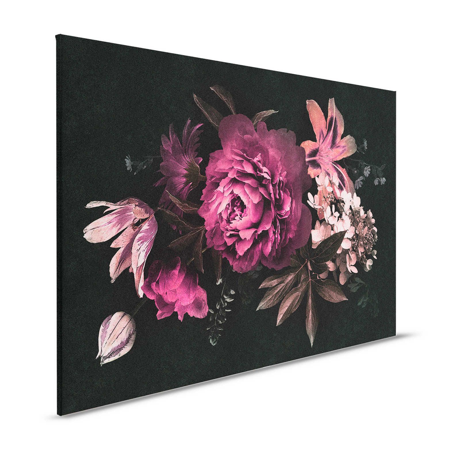 Drama queen 3 - Canvas painting romantic bouquet - 1,20 m x 0,80 m
