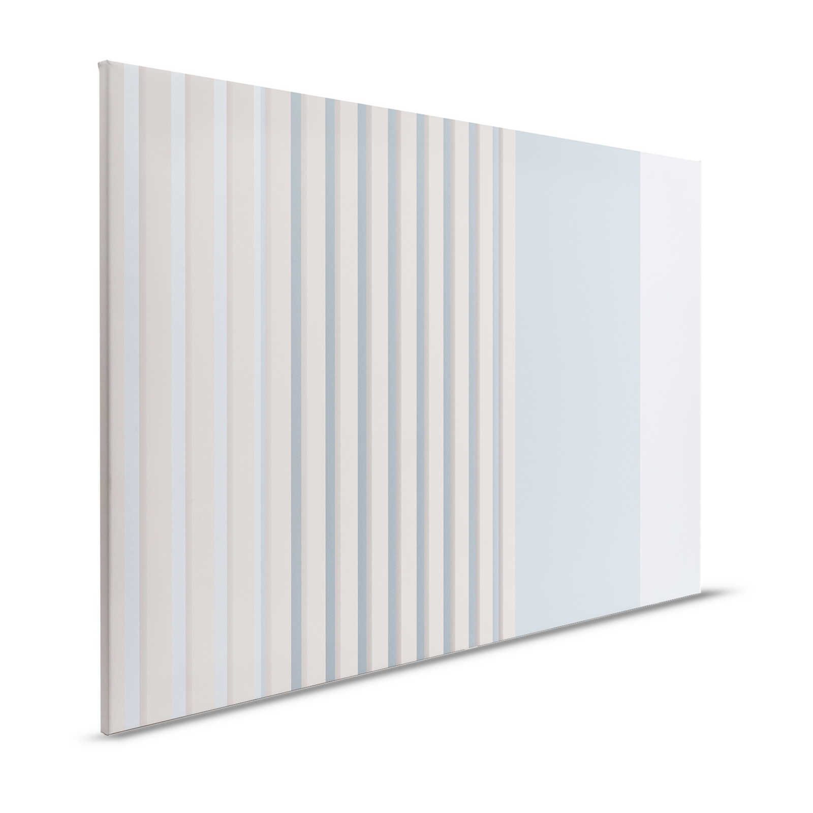 Illusion Room 2 - Canvas schilderij 3D Stripe Design in Blue & Grey - 1.20 m x 0.80 m
