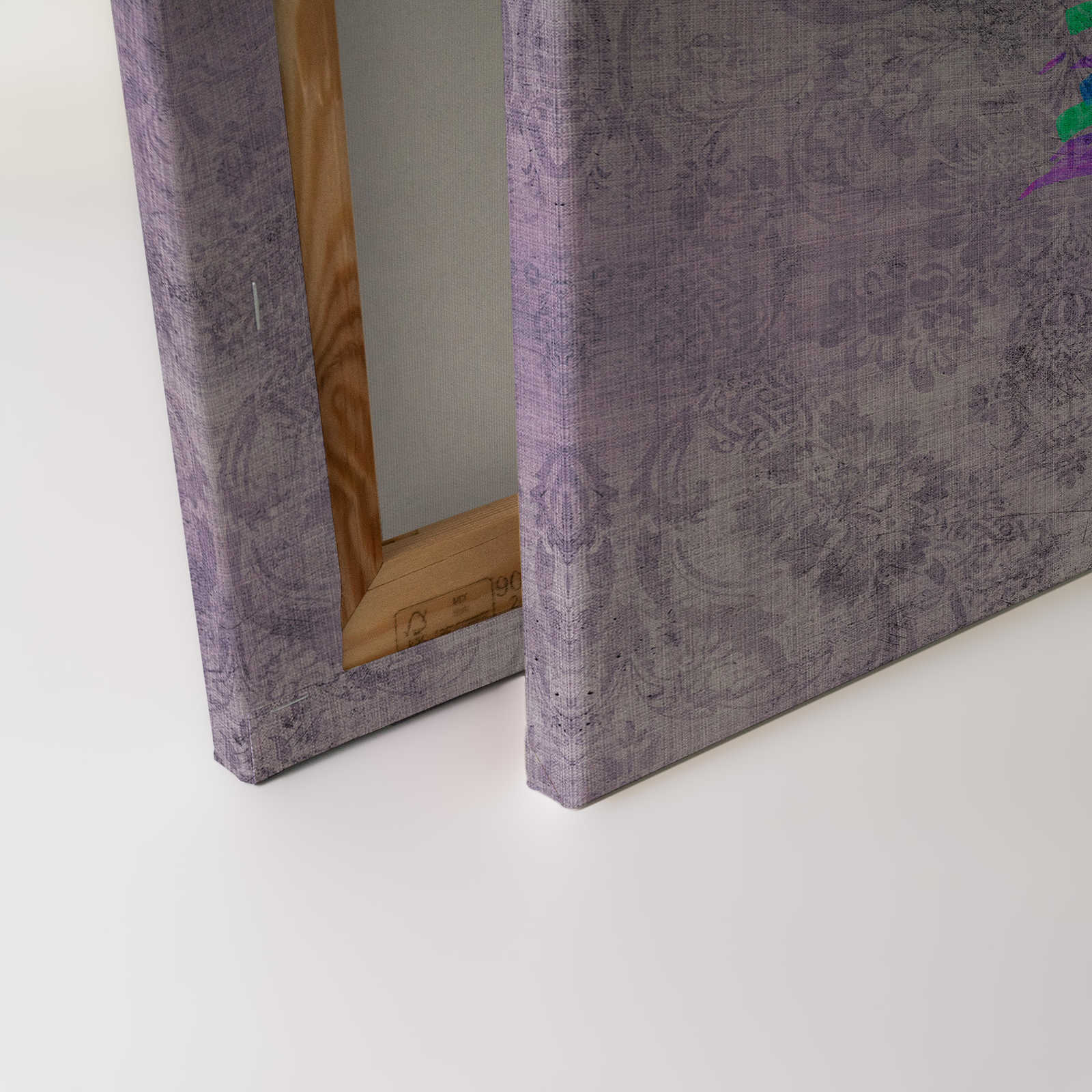             Pavo real 3 - Cuadro en lienzo con pavo real de colores - estructura de lino natural - 0,90 m x 0,60 m
        
