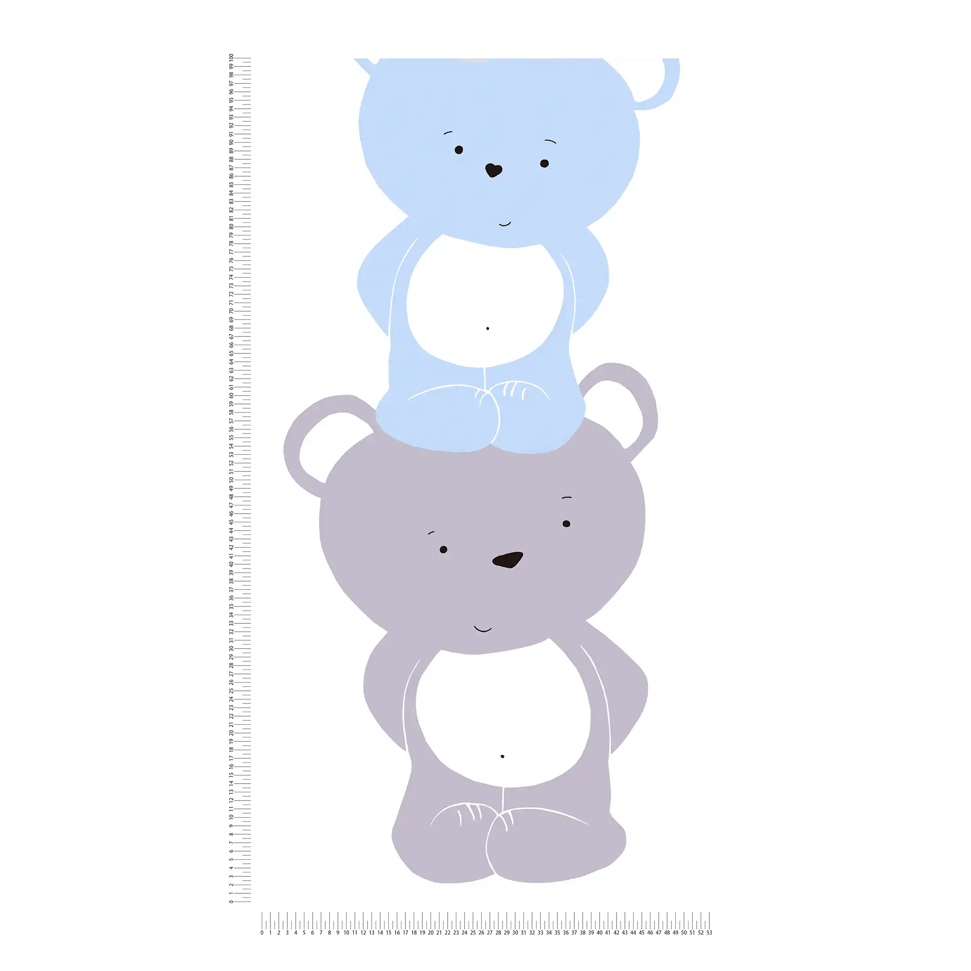             Jongenskamer Behang Bear Patroon - Blauw, Grijs, Wit
        