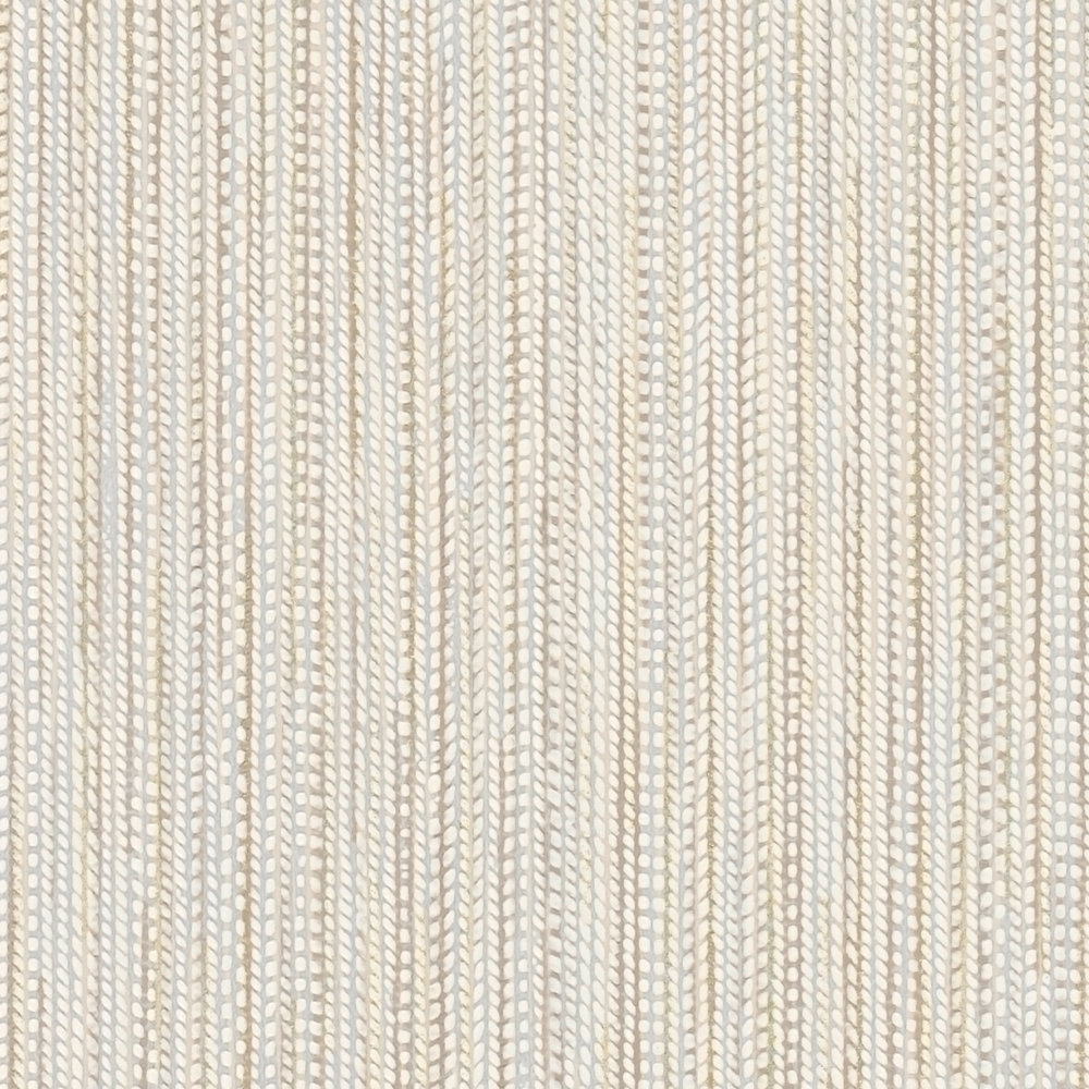            Pattern wallpaper multicoloured in braid optics - white, gold
        