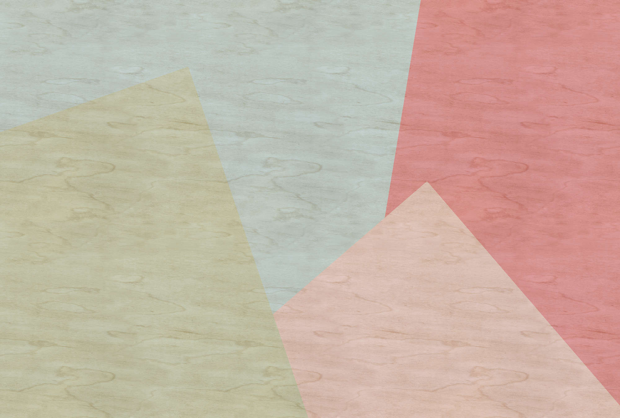             Inaly 2 - Papier peint abstrait coloré à structure contreplaquée - beige, vert | Intissé lisse mat
        