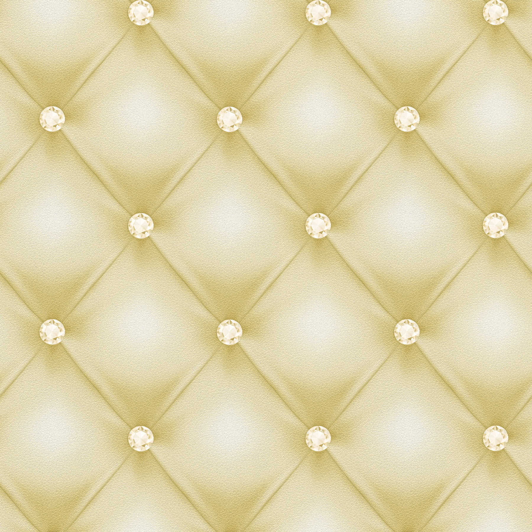 Tapisserie d'ameublement aspect cuir Design avec boutons en diamant - Vert
