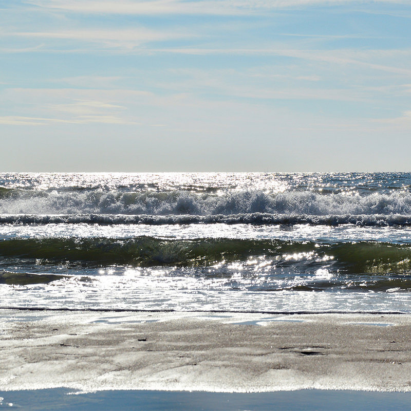 Digital behang Noordzeestrand met golven - Strukturenvlies
