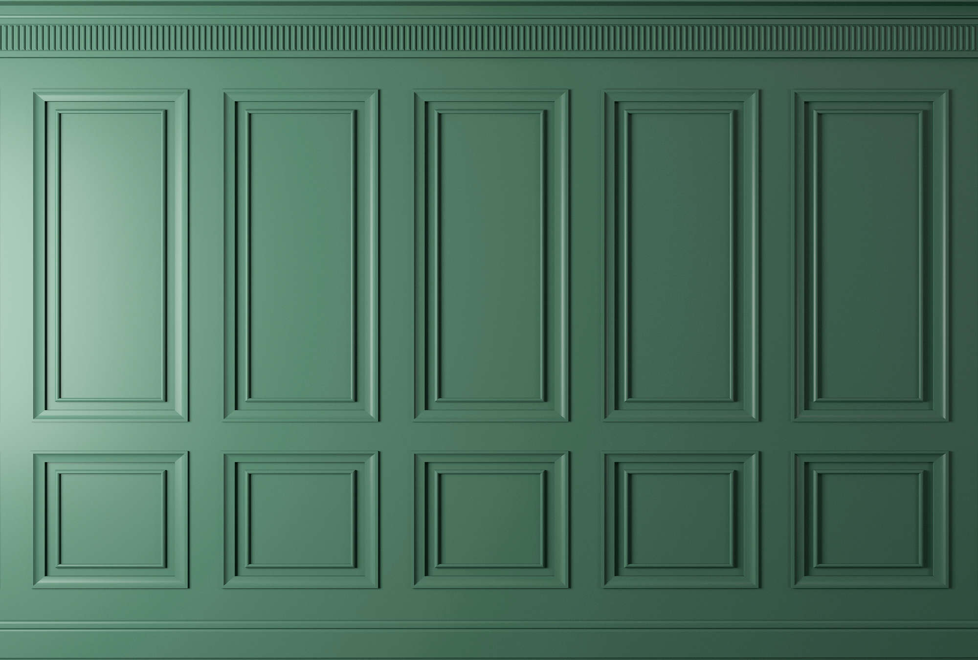             Kensington 1 - Papel pintado 3D revestimiento de madera verde abeto
        