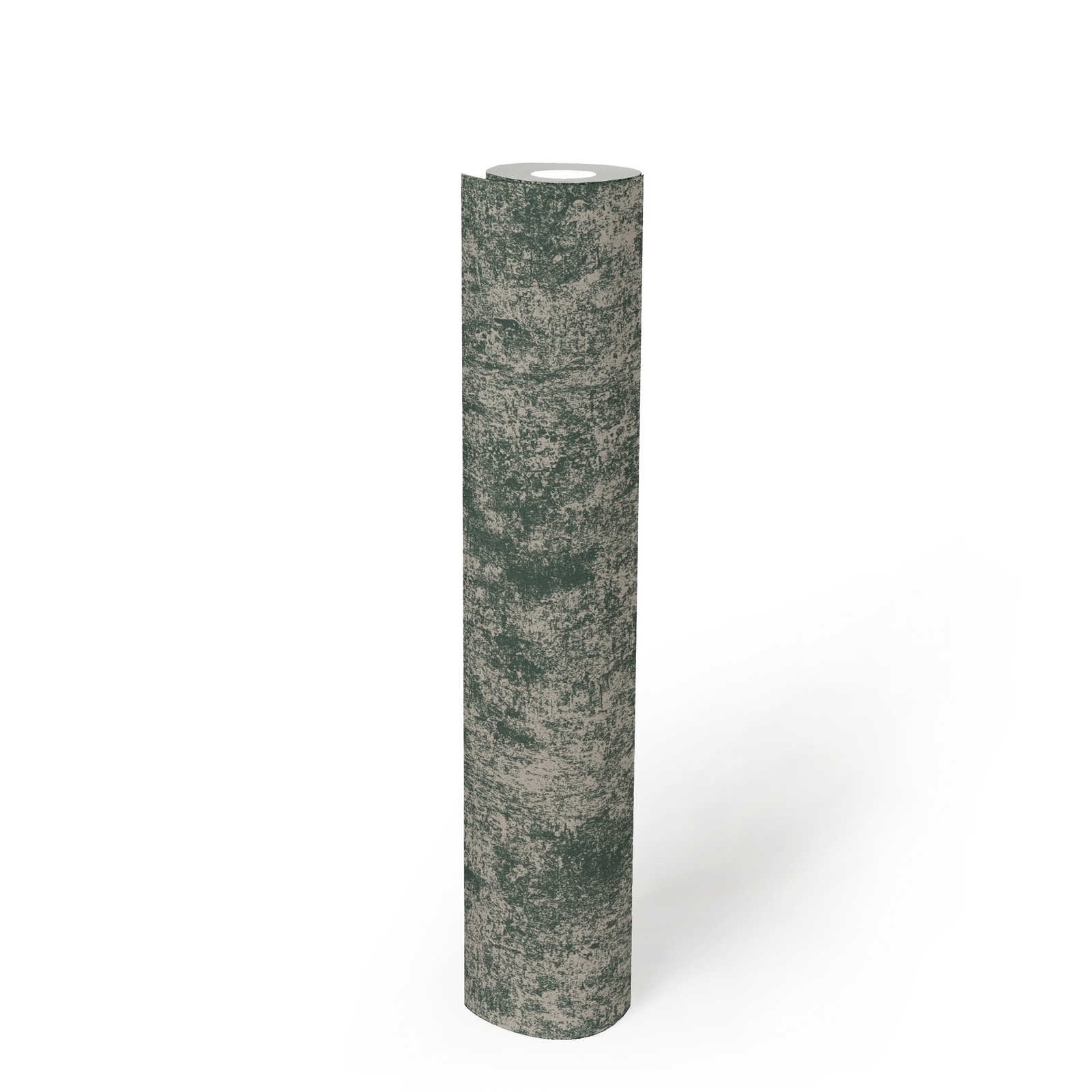             Metal effect wallpaper glossy smooth - green, cream
        