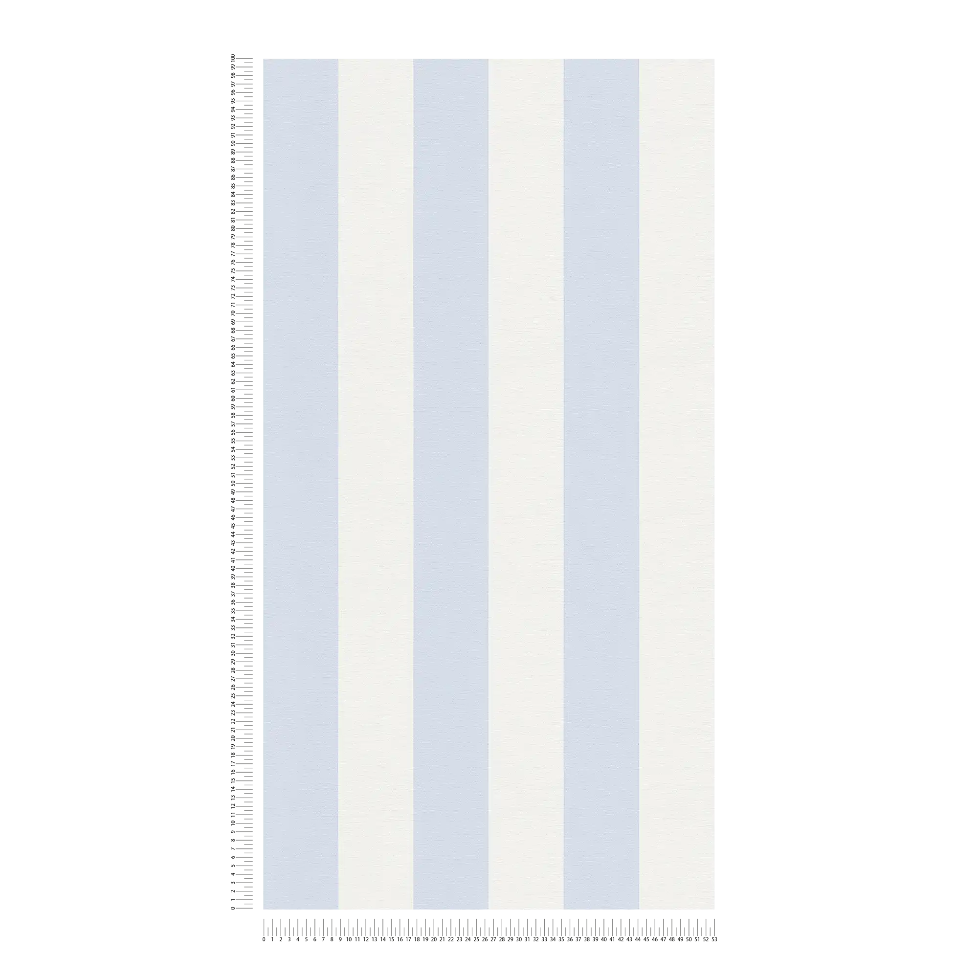             Papel pintado de rayas en bloque con aspecto textil para un diseño joven - azul, blanco
        