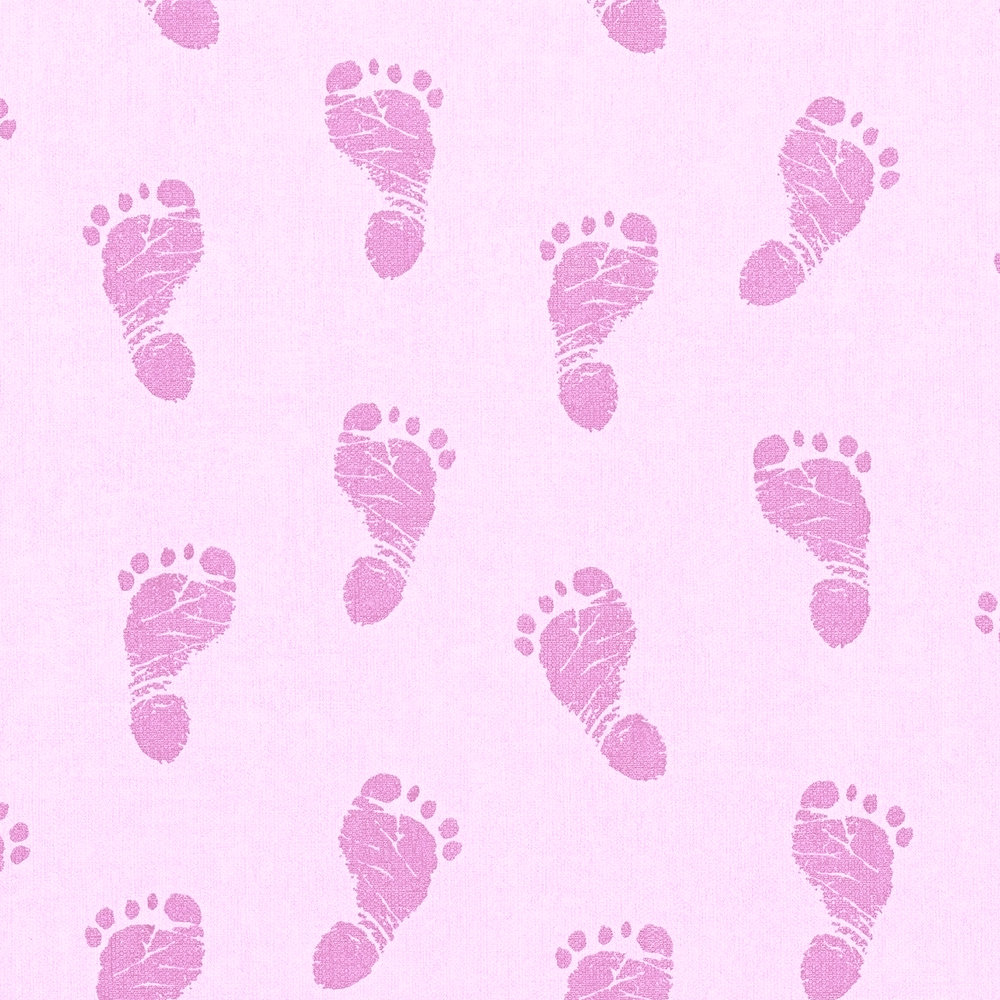             Papel pintado para la habitación del bebé de diseño para niñas - rosa
        