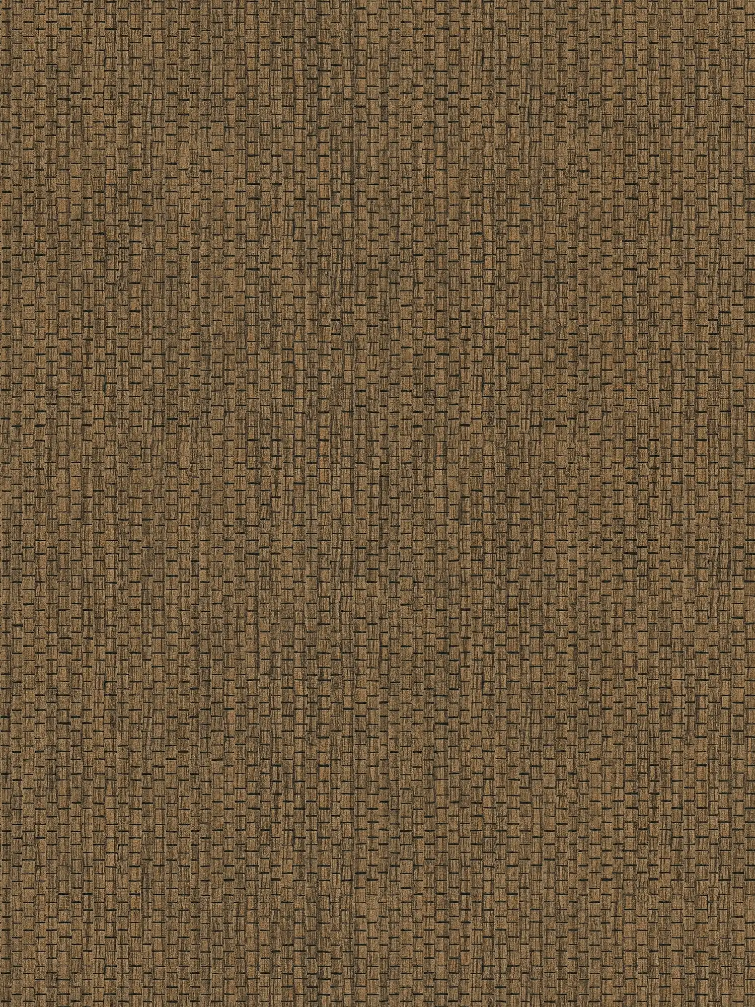 Wallpaper with raffia natural fabric pattern - Brown
