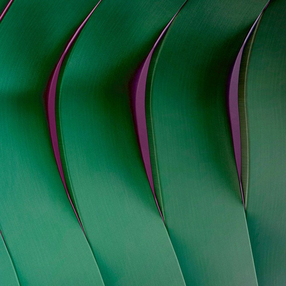             solaris 2 - Modern photo wallpaper with wavy architecture - neon colours | Smooth, slightly pearly shimmering non-woven fabric
        