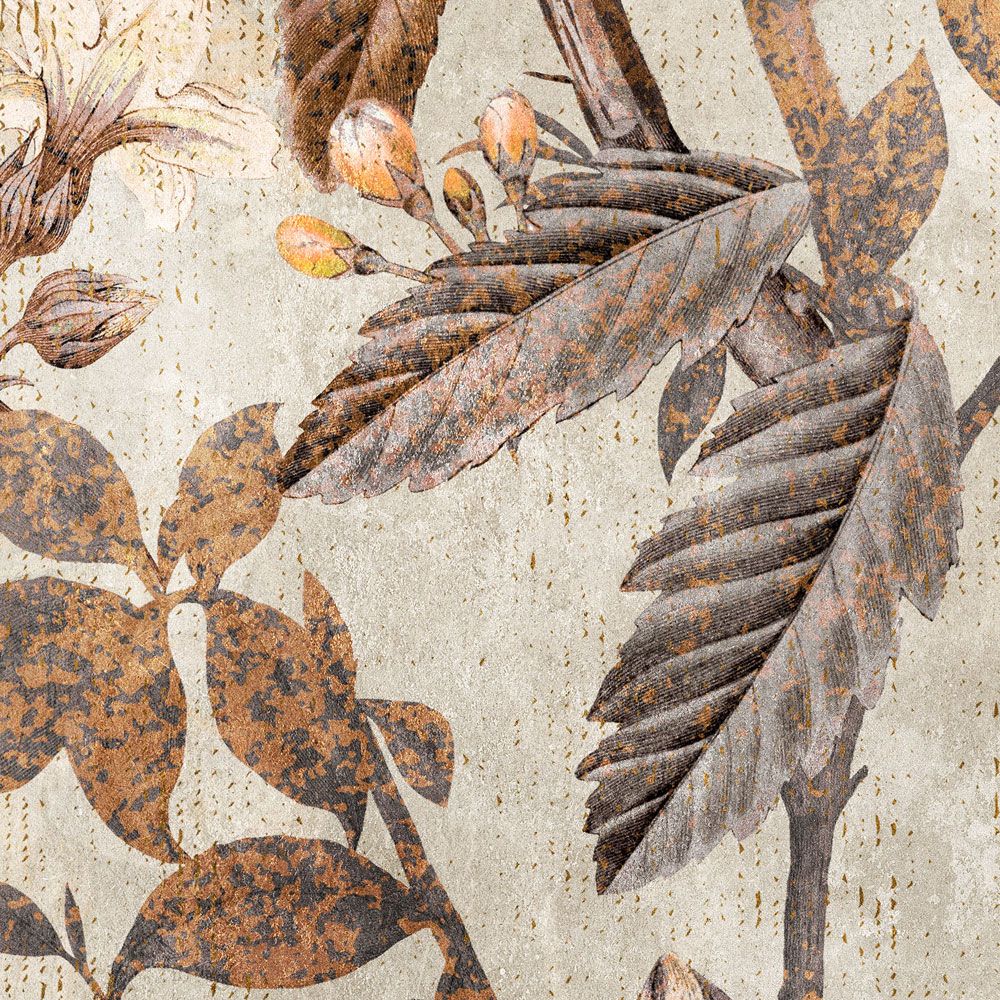             Photo wallpaper »eden« - Vintage style birds & flowers - Smooth, slightly shiny premium non-woven fabric
        
