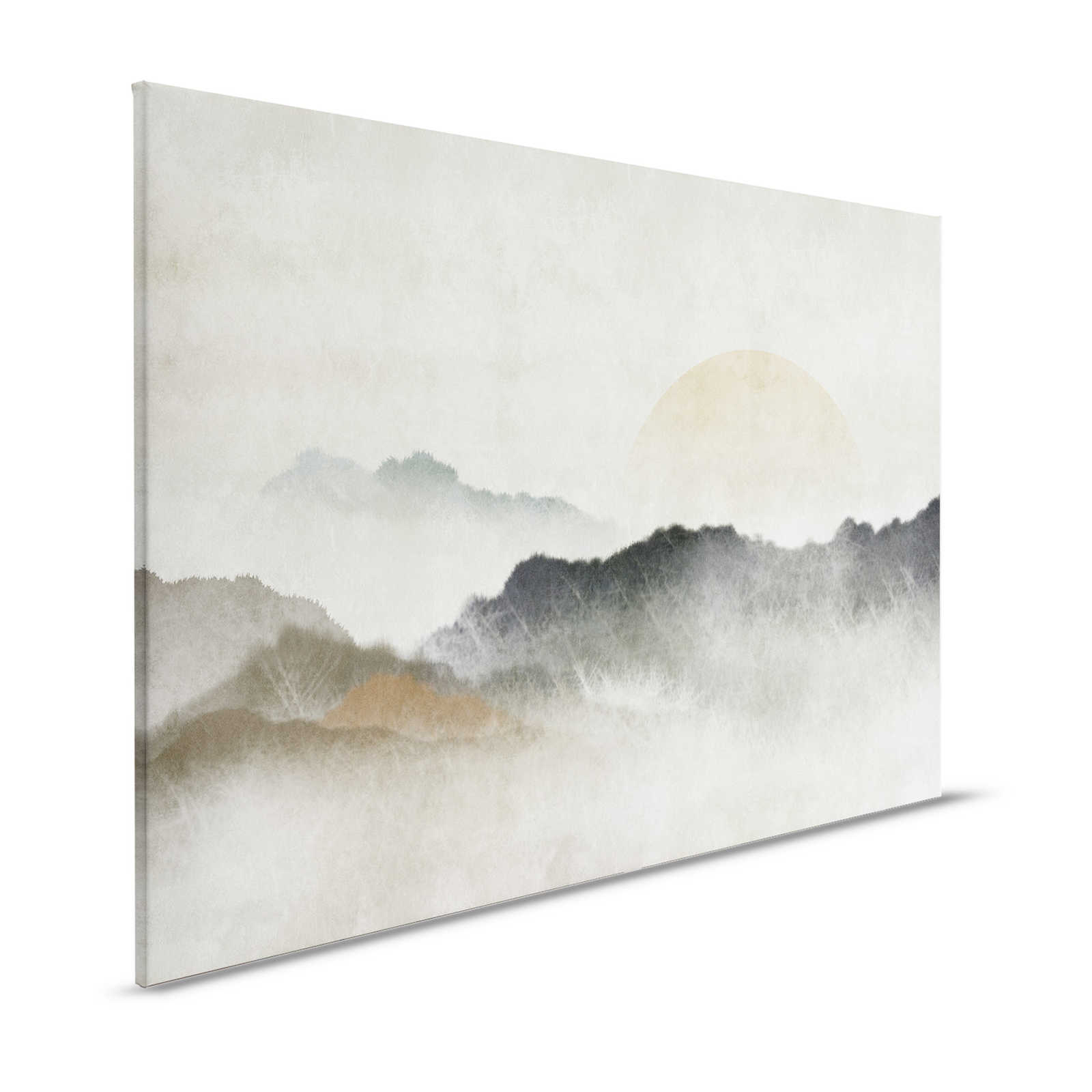 Akaishi 1 - Pintura en lienzo Impresión asiática Cordillera al amanecer - 1,20 m x 0,80 m

