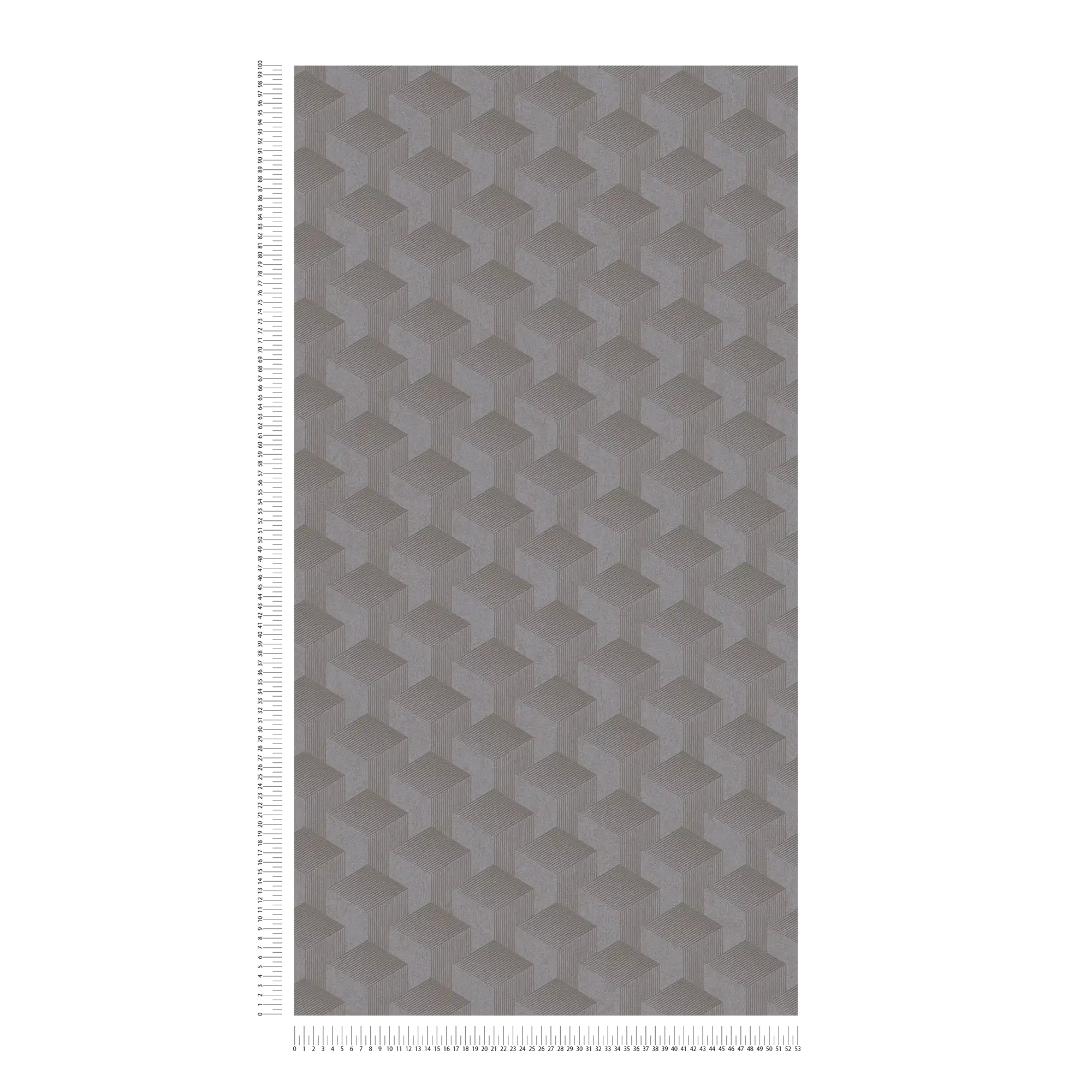             Geometrisch behang met 3D grafisch patroon mat - grijs
        