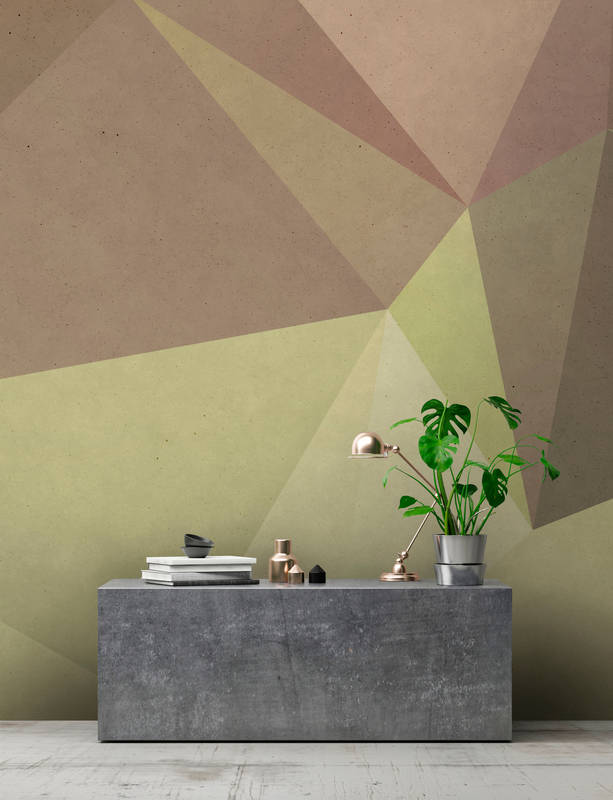             Photo wallpaper 3D Optics geometric - Green, Brown
        