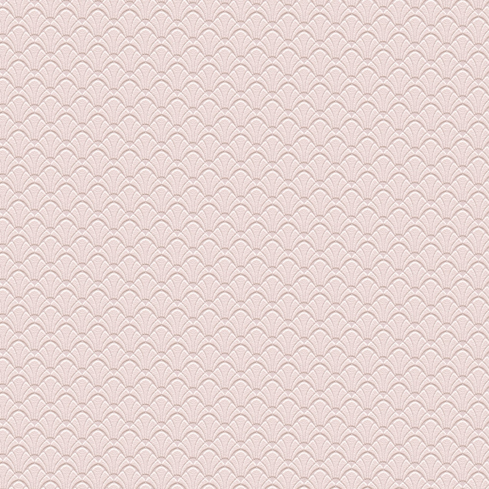             Papier peint motifs structurés en filigrane dans un design de coquillages - rose
        