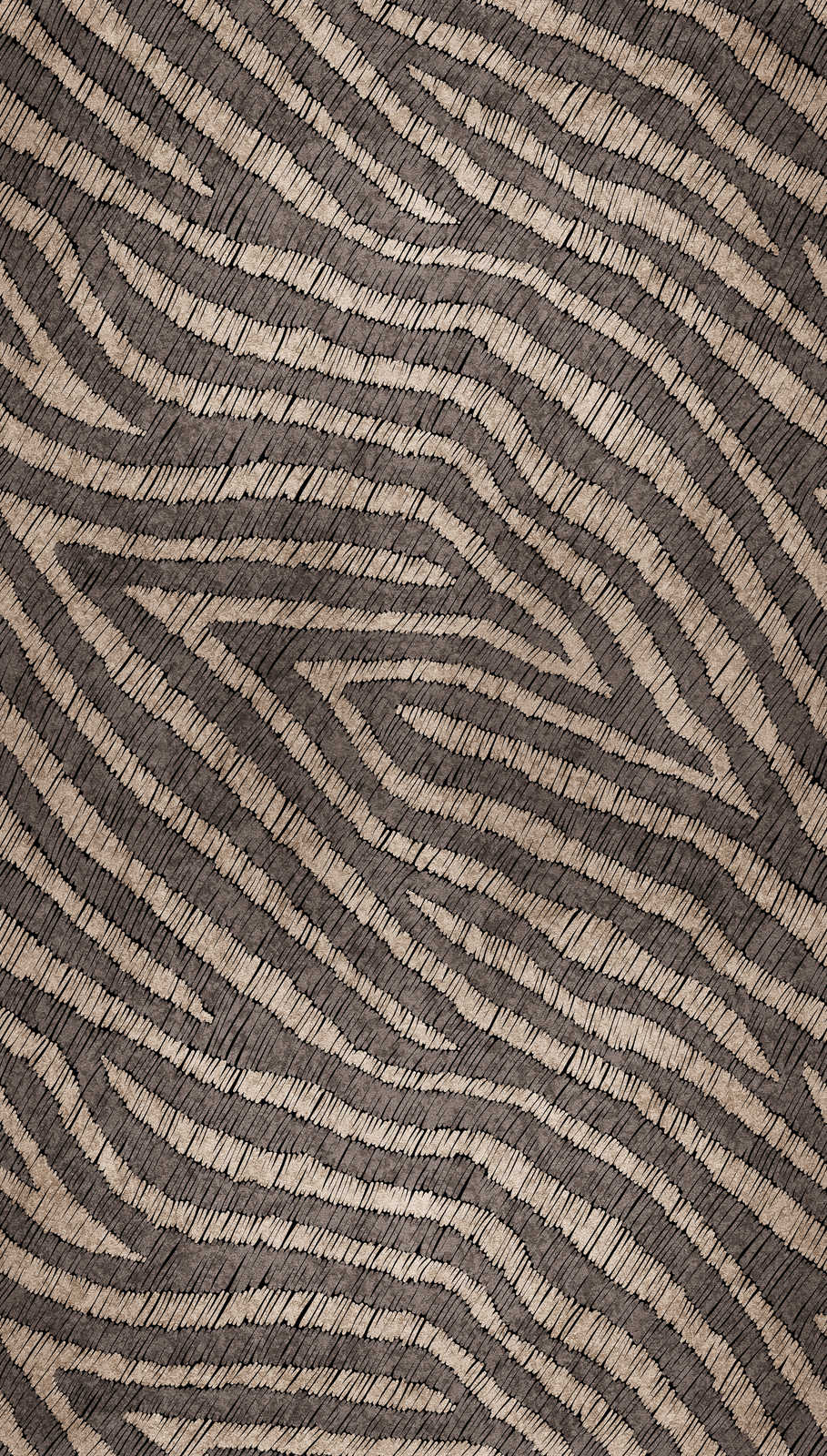             Non-woven wallpaper with stripe motif in earth tones - brown, beige
        