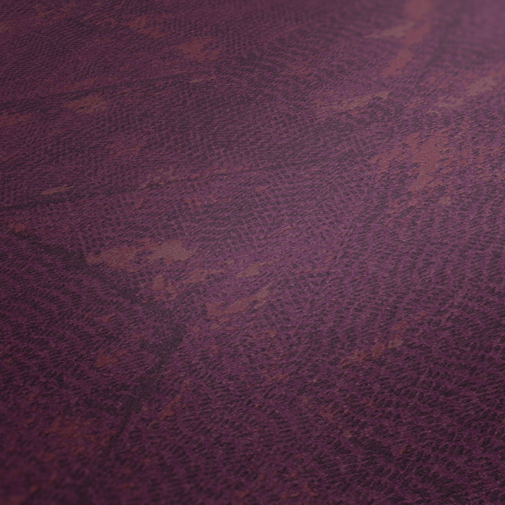             Papel pintado no tejido magenta con motivo asimétrico - violeta
        