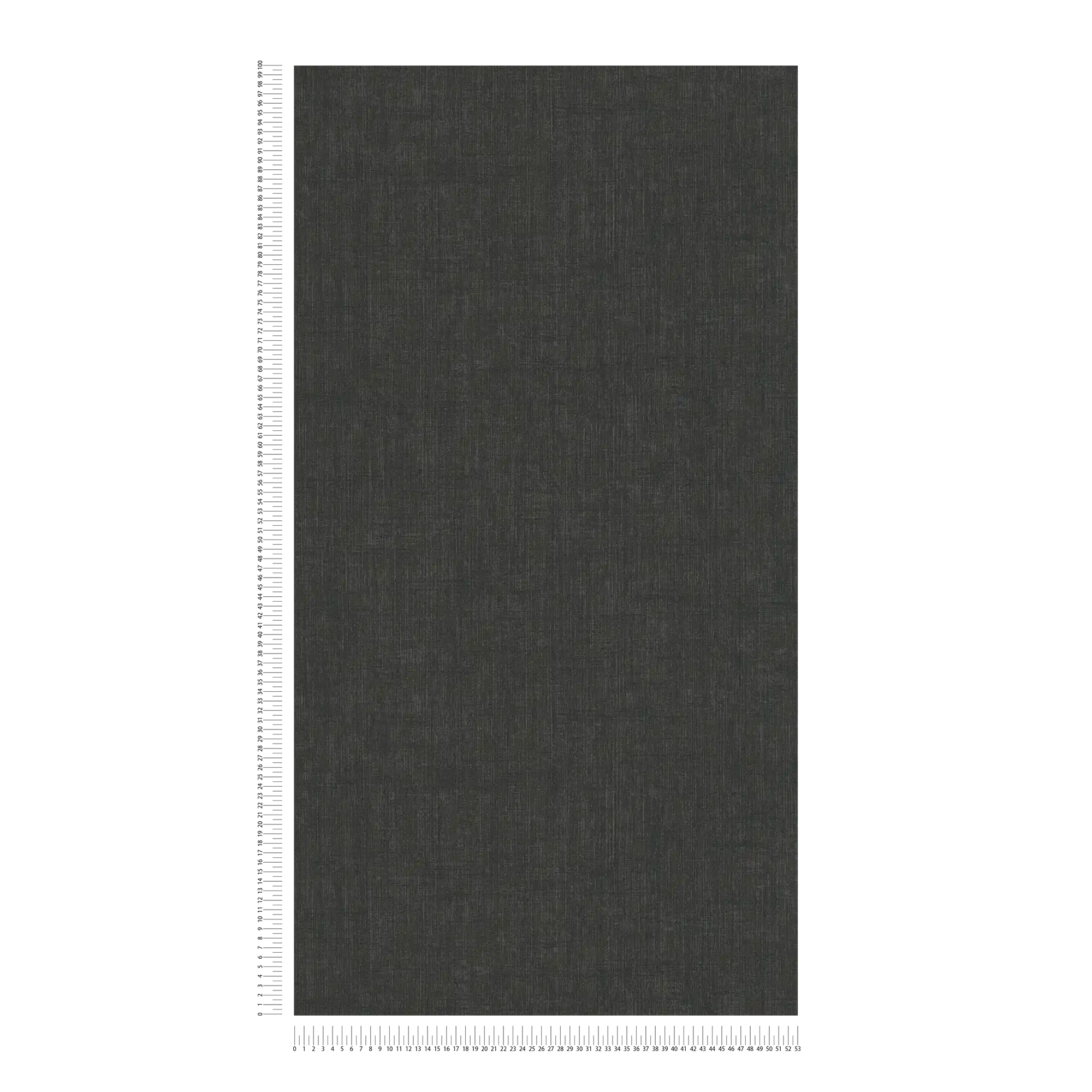             Zwart vliesbehang met zacht textielpatroon
        