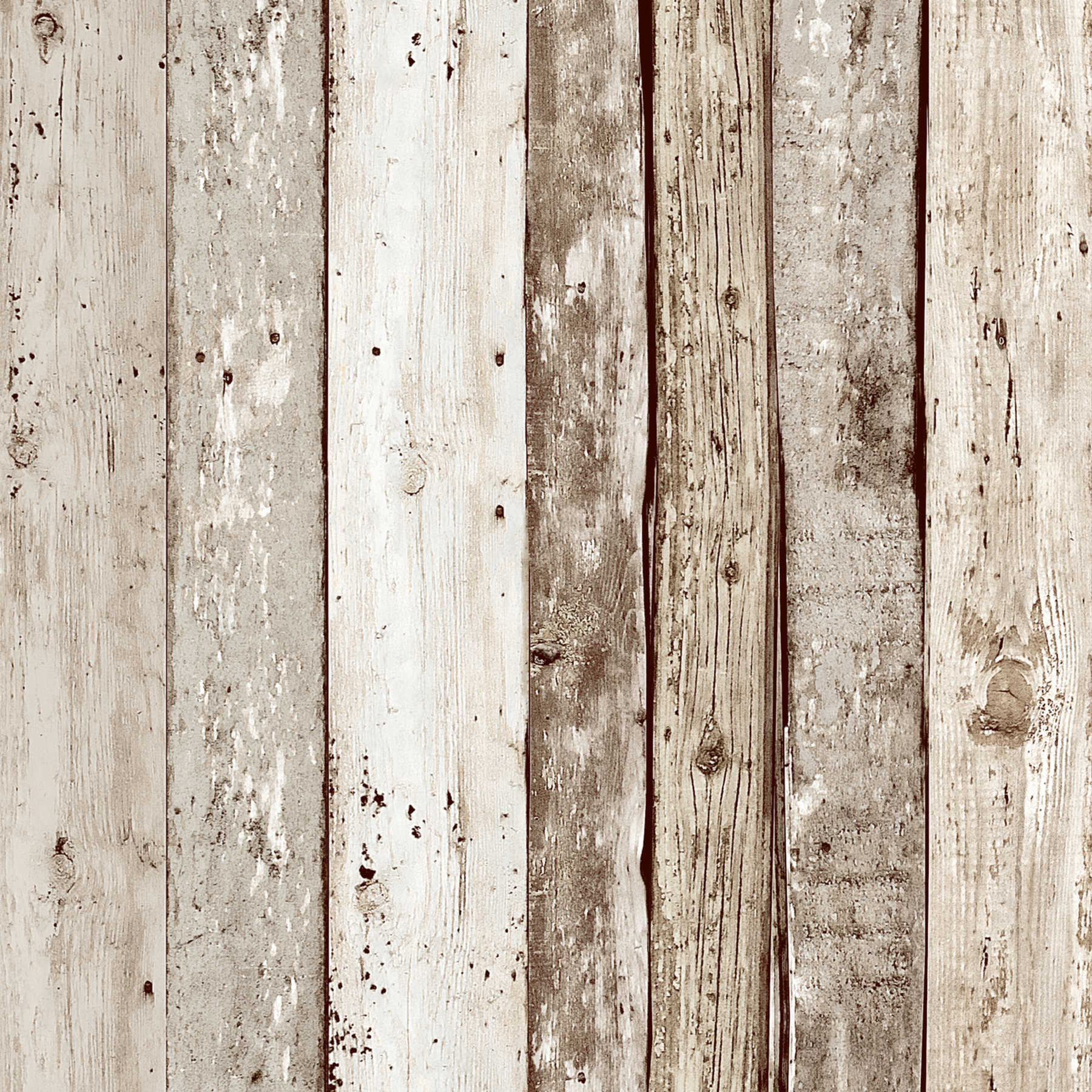             Papel pintado de estilo rústico con aspecto de madera vintage - marrón
        